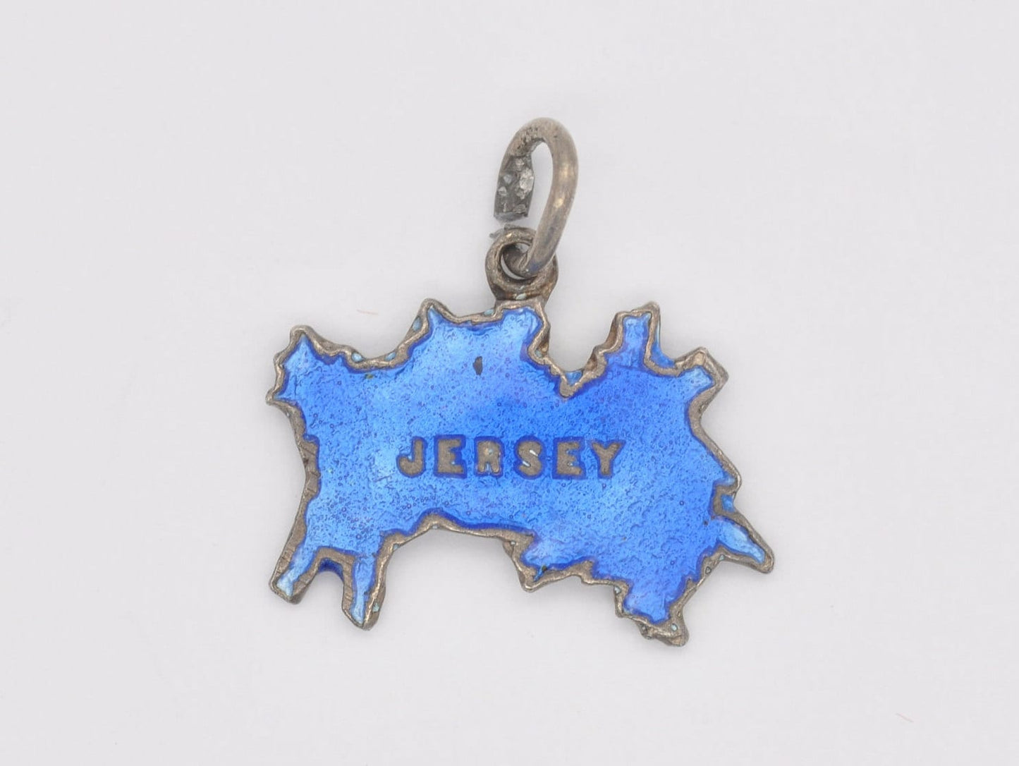 Vintage Sterling Silver Jersey Enamel Souvenir T.L.M. Charm / Pendant - Channel Island / Thomas L Mott / Tourist / 925 / Charm Bracelet