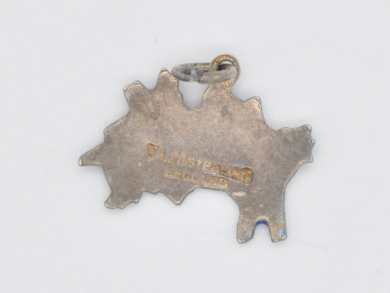 Vintage Sterling Silver Jersey Enamel Souvenir T.L.M. Charm / Pendant - Channel Island / Thomas L Mott / Tourist / 925 / Charm Bracelet