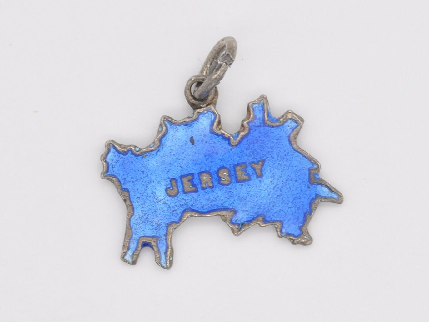 Vintage Sterling Silver Jersey Enamel Souvenir T.L.M. Charm / Pendant - Channel Island / Thomas L Mott / Tourist / 925 / Charm Bracelet