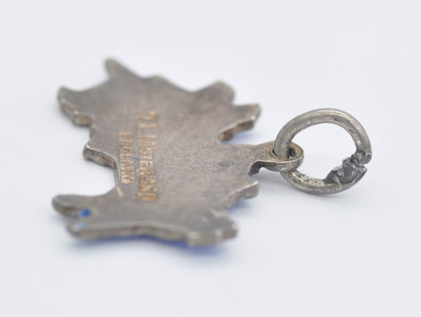 Vintage Sterling Silver Jersey Enamel Souvenir T.L.M. Charm / Pendant - Channel Island / Thomas L Mott / Tourist / 925 / Charm Bracelet