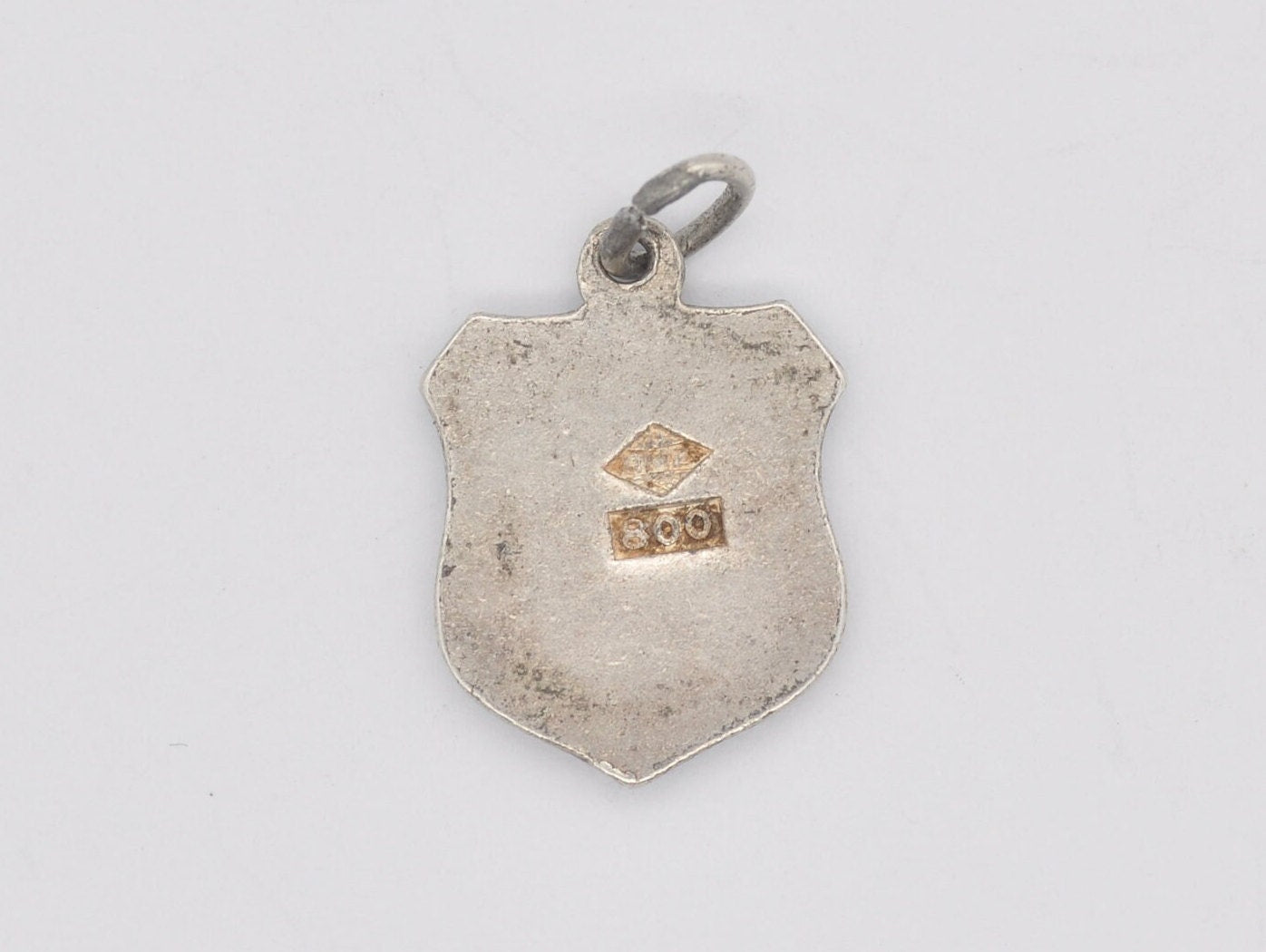 Vintage Silver Jungfraujoch Enamel Souvenir Shield Charm / Pendant - Swiss / Switzerland / Tourist / 800 / Charm Bracelet / Scrap Book
