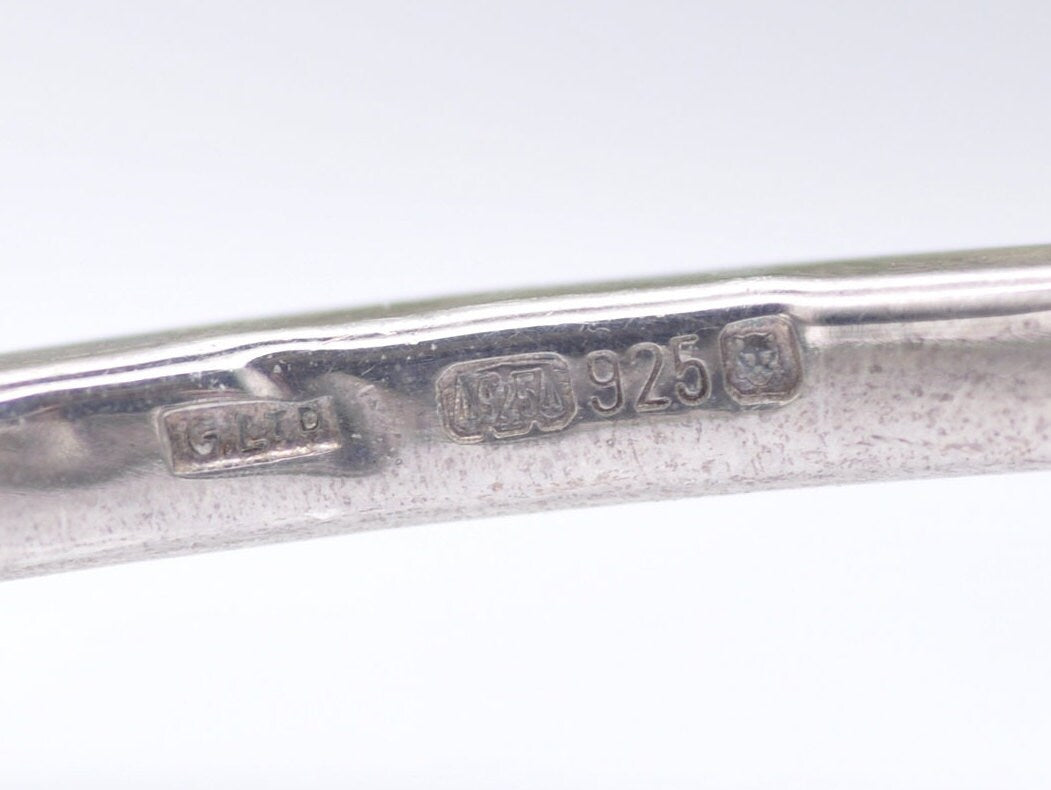 Vintage Sterling Silver and Amber Bangle