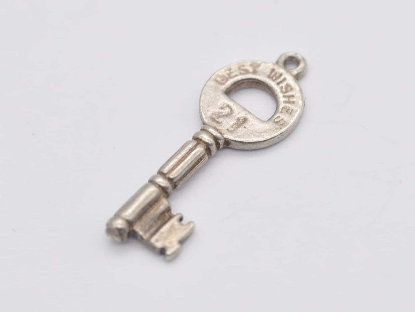 Vintage Sterling Silver 21 Key Charm / Pendant