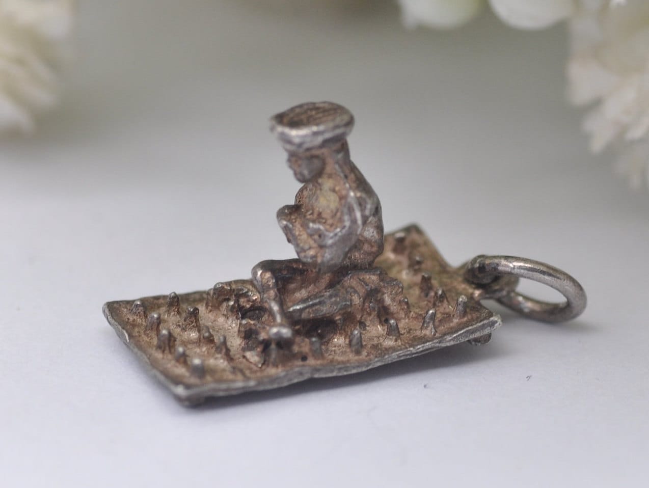 Vintage Sterling Silver Bed of Nails Charm / Pendant