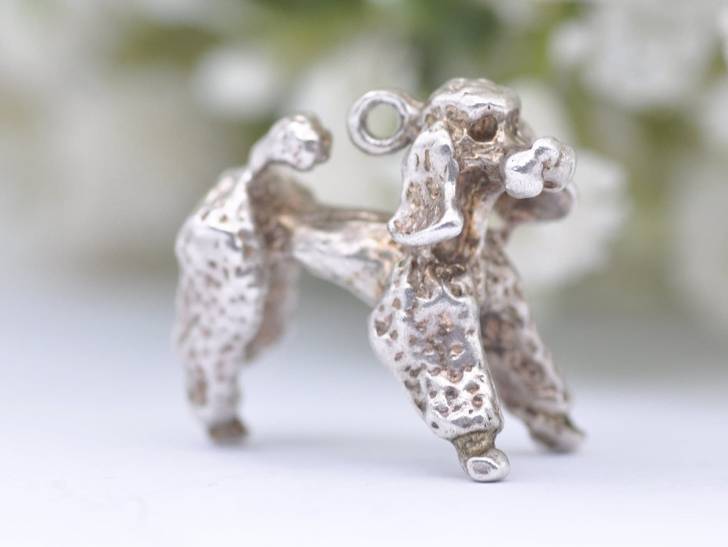 Vintage Sterling Silver Poodle Charm / Pendant