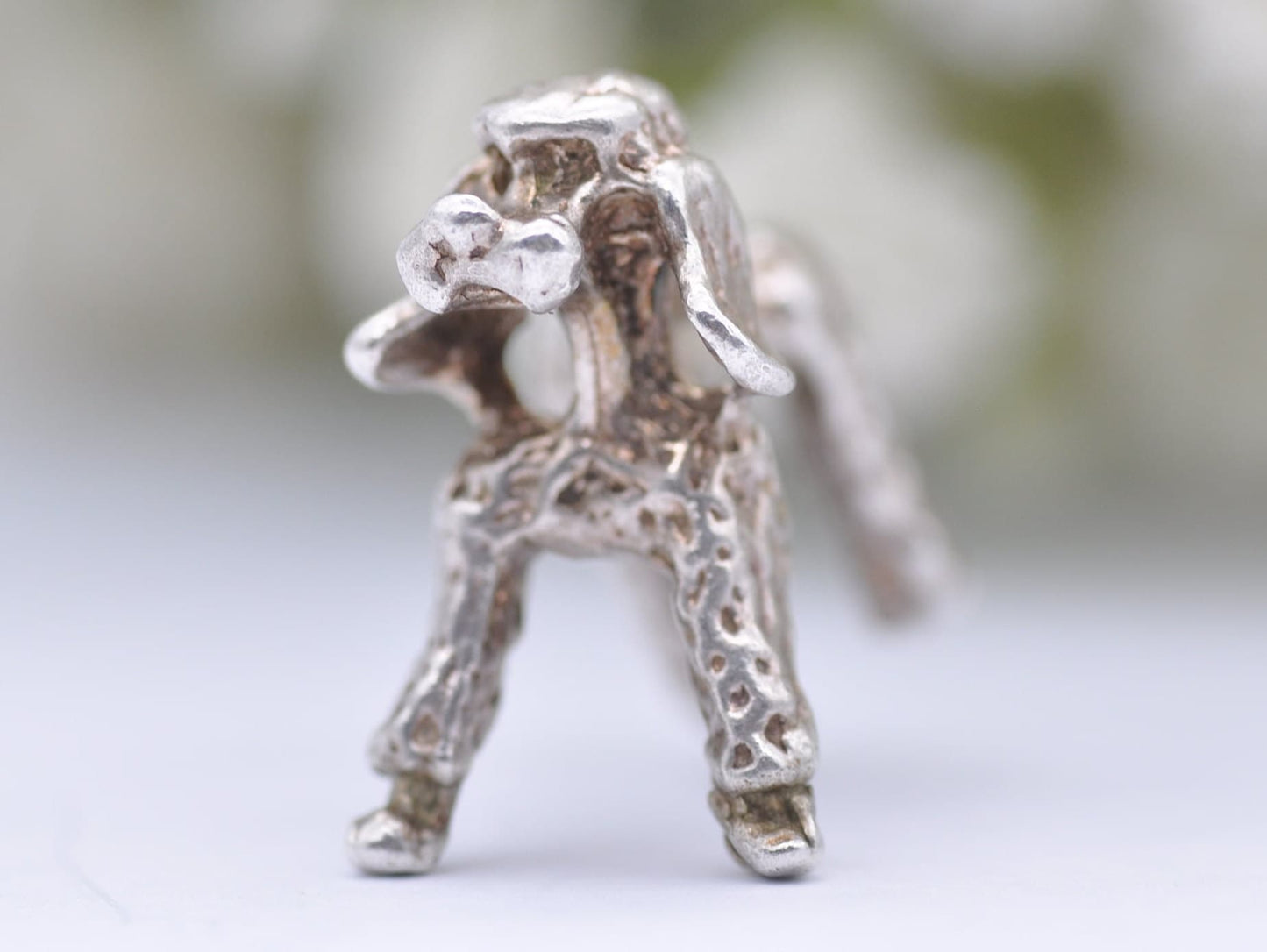 Vintage Sterling Silver Poodle Charm / Pendant