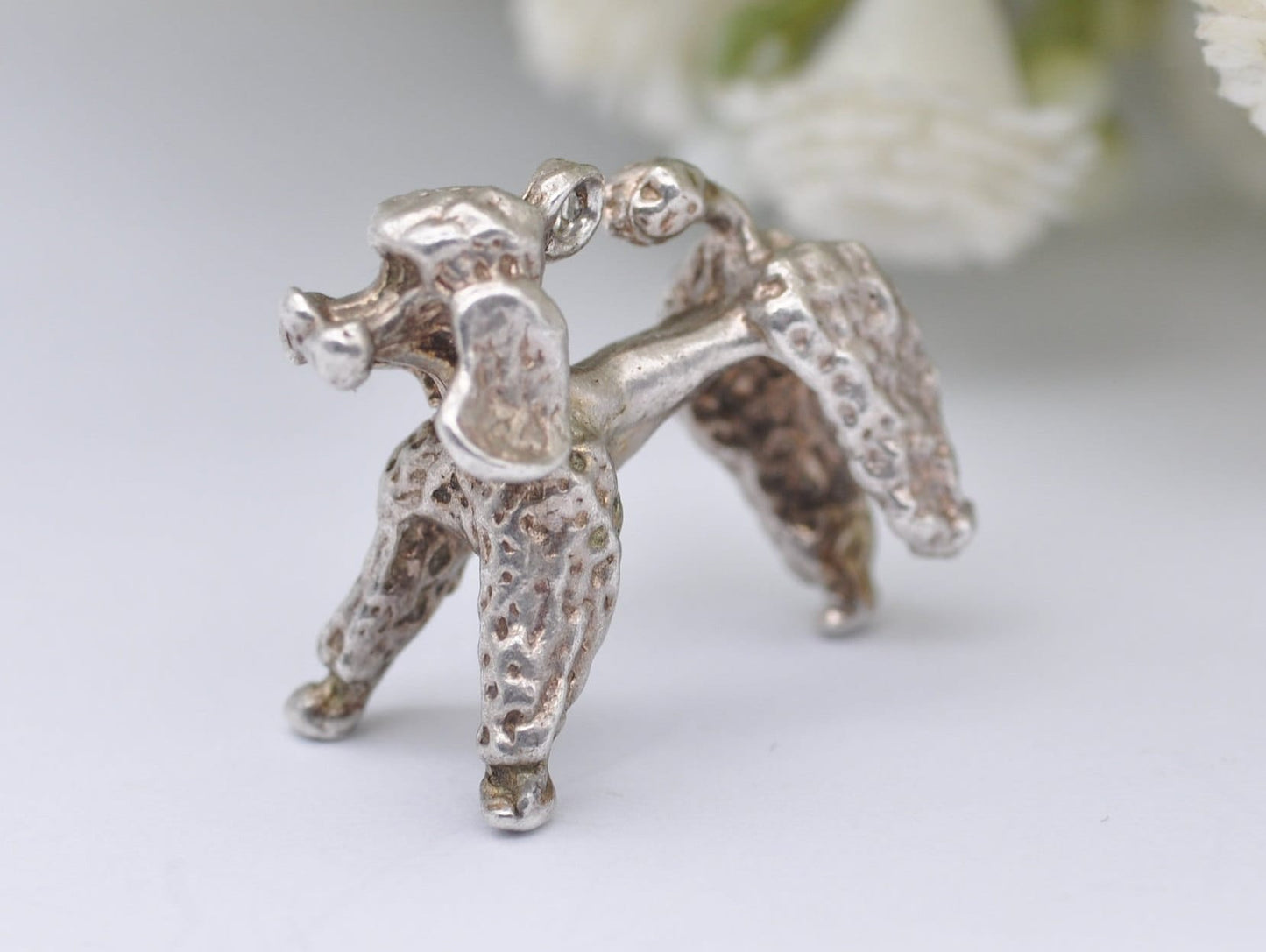 Vintage Sterling Silver Poodle Charm / Pendant