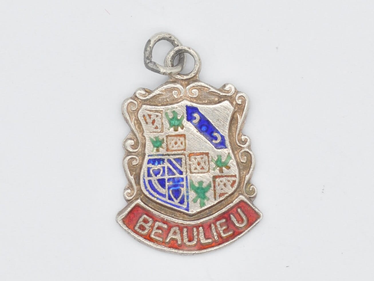 Vintage Sterling Silver Beaulieu Enamel Souvenir Charm / Pendant