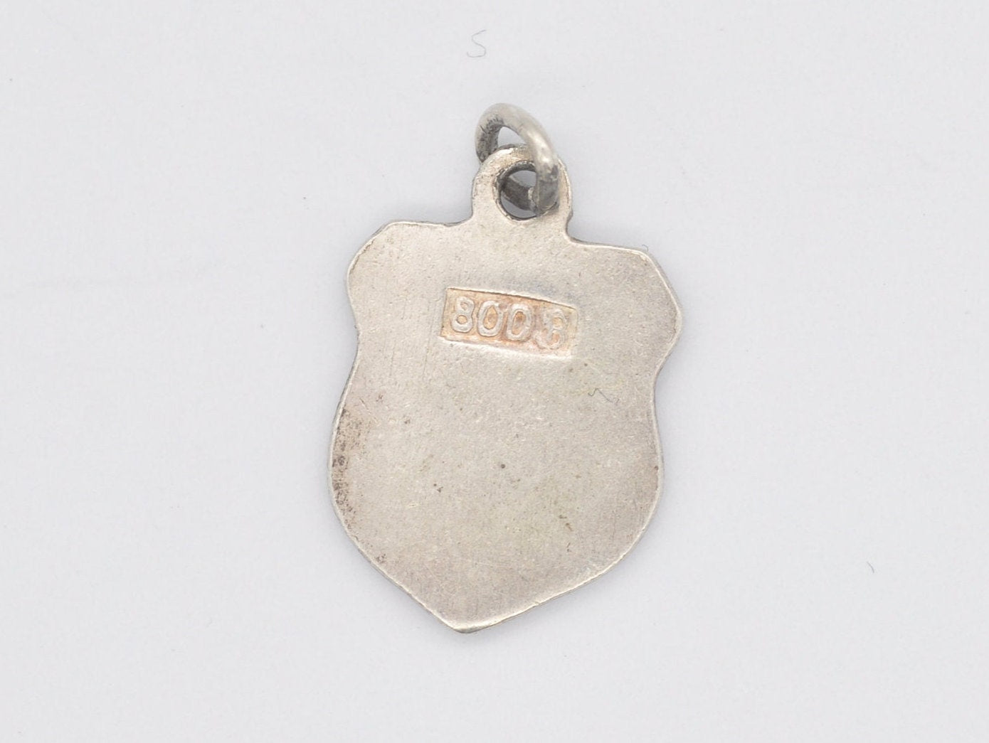 Vintage Silver Belgique Enamel Souvenir Shield Charm / Pendant