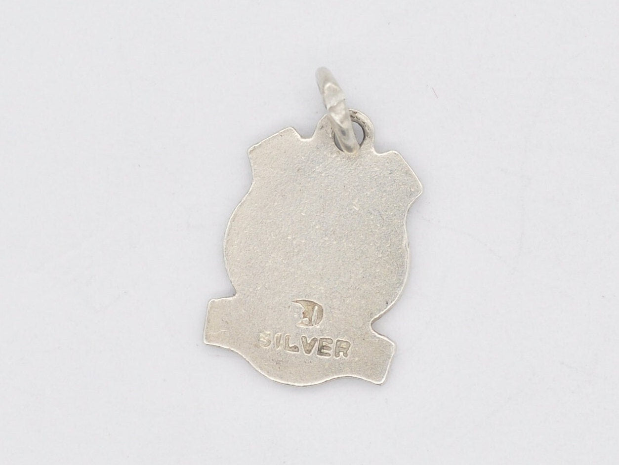 Vintage Sterling Silver Clovelly Enamel Souvenir Charm / Pendant - England / Devon / Tourist / Travel / 925 / Charm Bracelet / Scrap Book