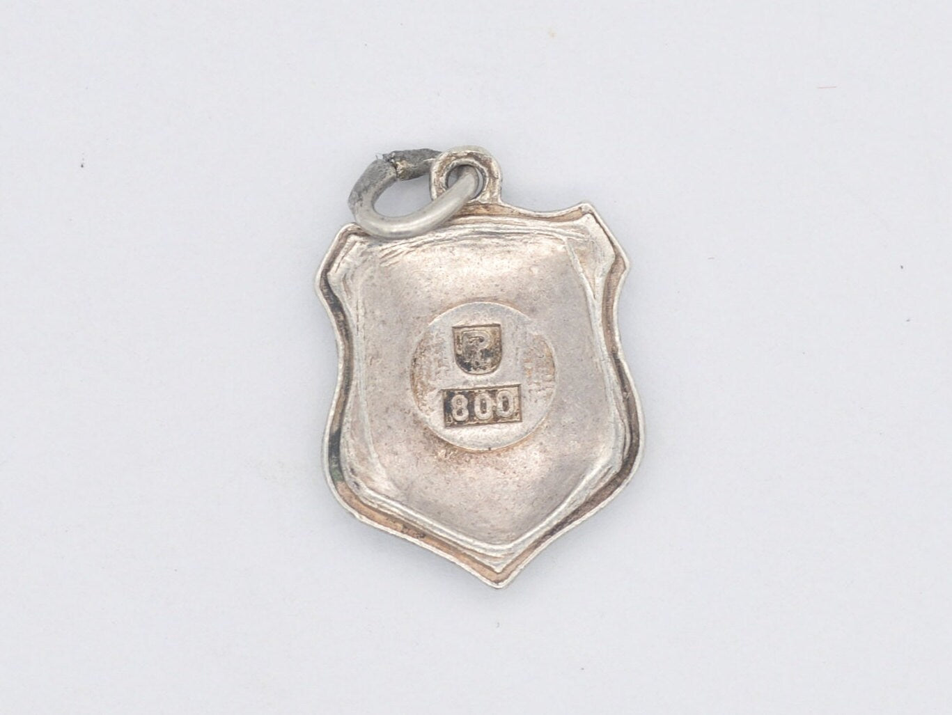 Vintage Silver and Enamel Spiez Souvenir Shield Charm / Pendant - Switzerland / Tourist / Travel / Charm Bracelet / 800 / Scrap Book