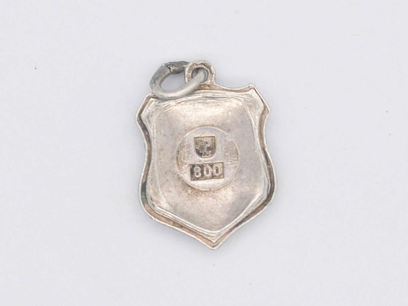 Vintage Silver and Enamel Spiez Souvenir Shield Charm / Pendant - Switzerland / Tourist / Travel / Charm Bracelet / 800 / Scrap Book