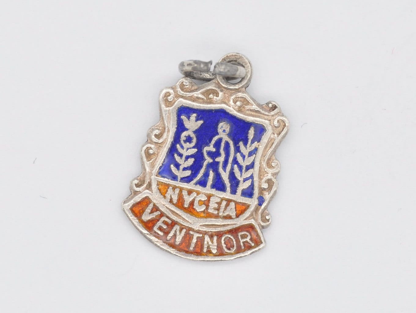Vintage Sterling Silver Ventnor Enamel Souvenir Shield Charm / Pendant - England / Isle of Wight / Tourist / Charm Bracelet / Scrap Book