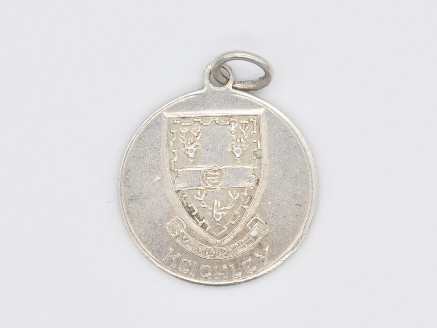 Vintage Sterling Silver Keighley Souvenir Charm / Pendant - England / Bradford / West Yorkshire / Tourist / 925 / Charm Bracelet
