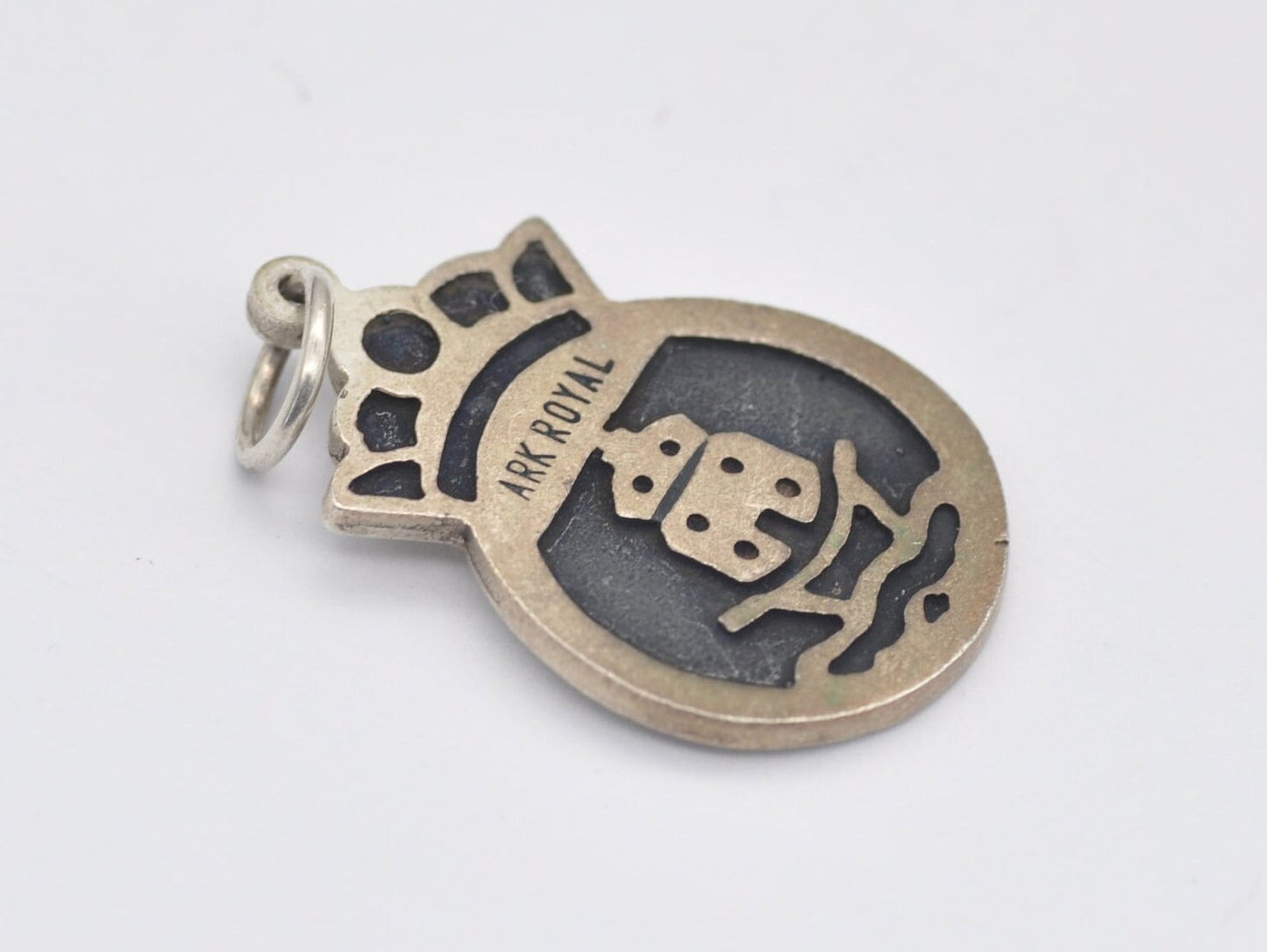 Vintage Sterling Silver Ark Royal Souvenir Charm / Pendant - HMS / Aircraft Carrier / WW2 / Charm Bracelet / Scrap Book