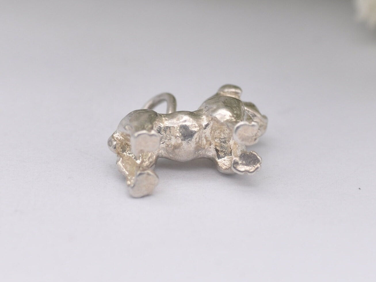 Vintage Sterling Silver Bulldog Charm / Pendant - Pet / Dog / English / British / Charm Bracelet