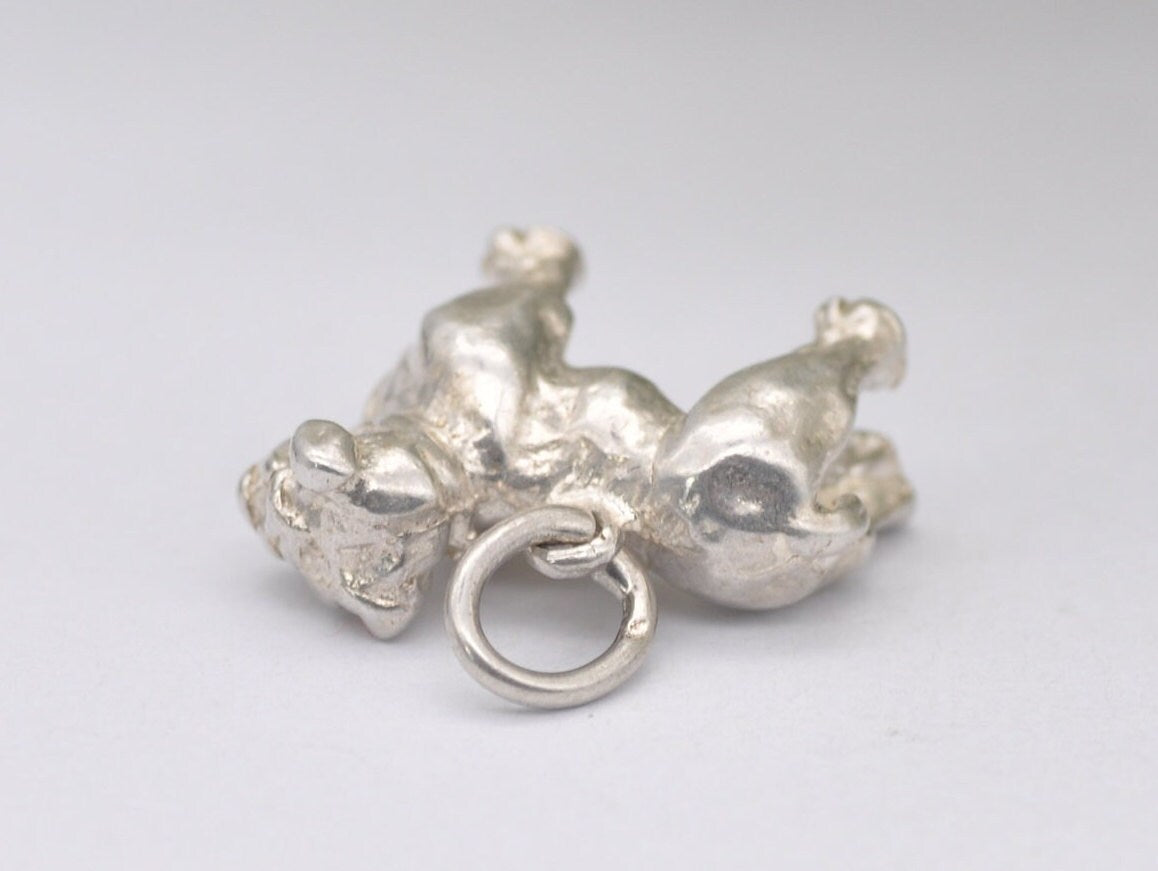 Vintage Sterling Silver Bulldog Charm / Pendant - Pet / Dog / English / British / Charm Bracelet