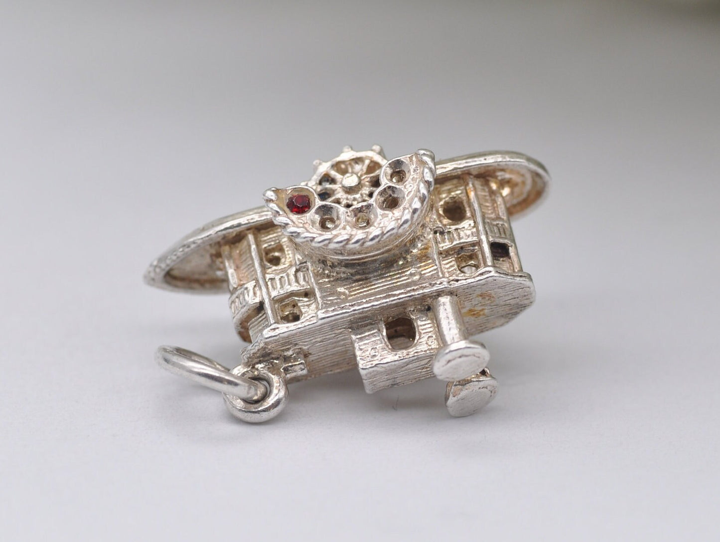 Vintage Sterling Silver Ferry Spinning Charm - Boat | River | Detailed | for Charm Bracelet