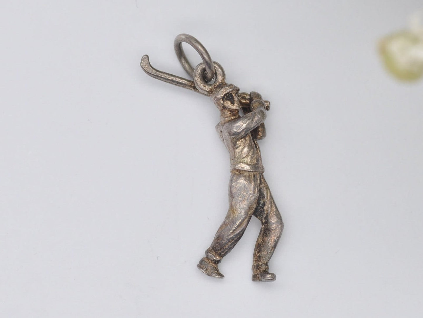 Vintage Sterling Silver Golfer Charm / Pendant - Golf / Person / Sport / Detailed / Charm Bracelet