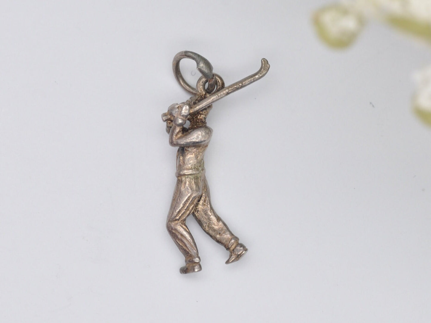 Vintage Sterling Silver Golfer Charm / Pendant - Golf / Person / Sport / Detailed / Charm Bracelet