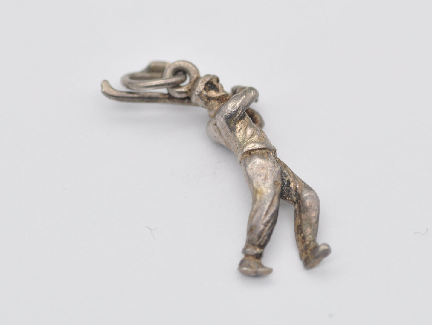 Vintage Sterling Silver Golfer Charm / Pendant - Golf / Person / Sport / Detailed / Charm Bracelet