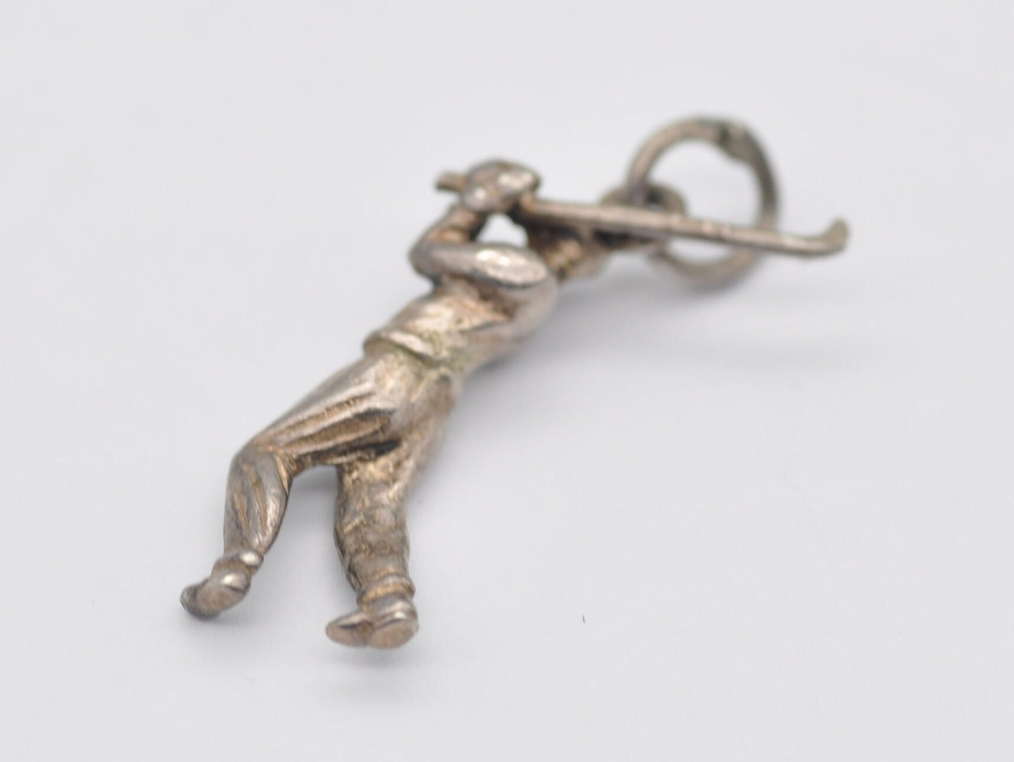 Vintage Sterling Silver Golfer Charm / Pendant - Golf / Person / Sport / Detailed / Charm Bracelet