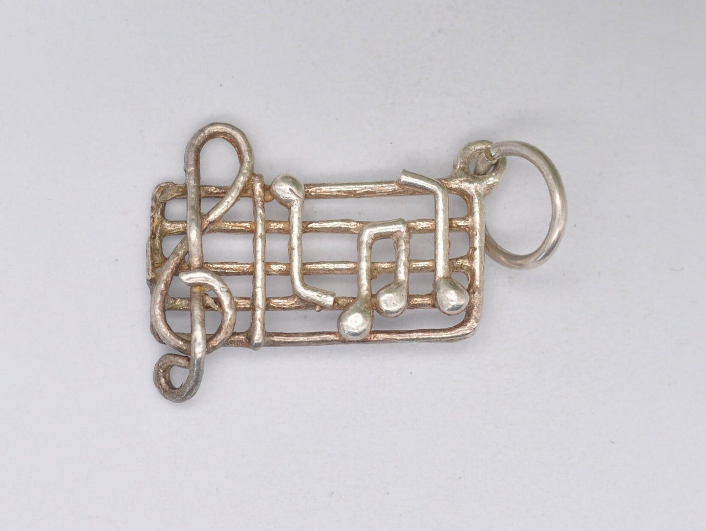 Vintage Sterling Silver Sheet Music Charm / Pendant - Musical Notes / Piano / Playing / Music Lover / Charm Bracelet