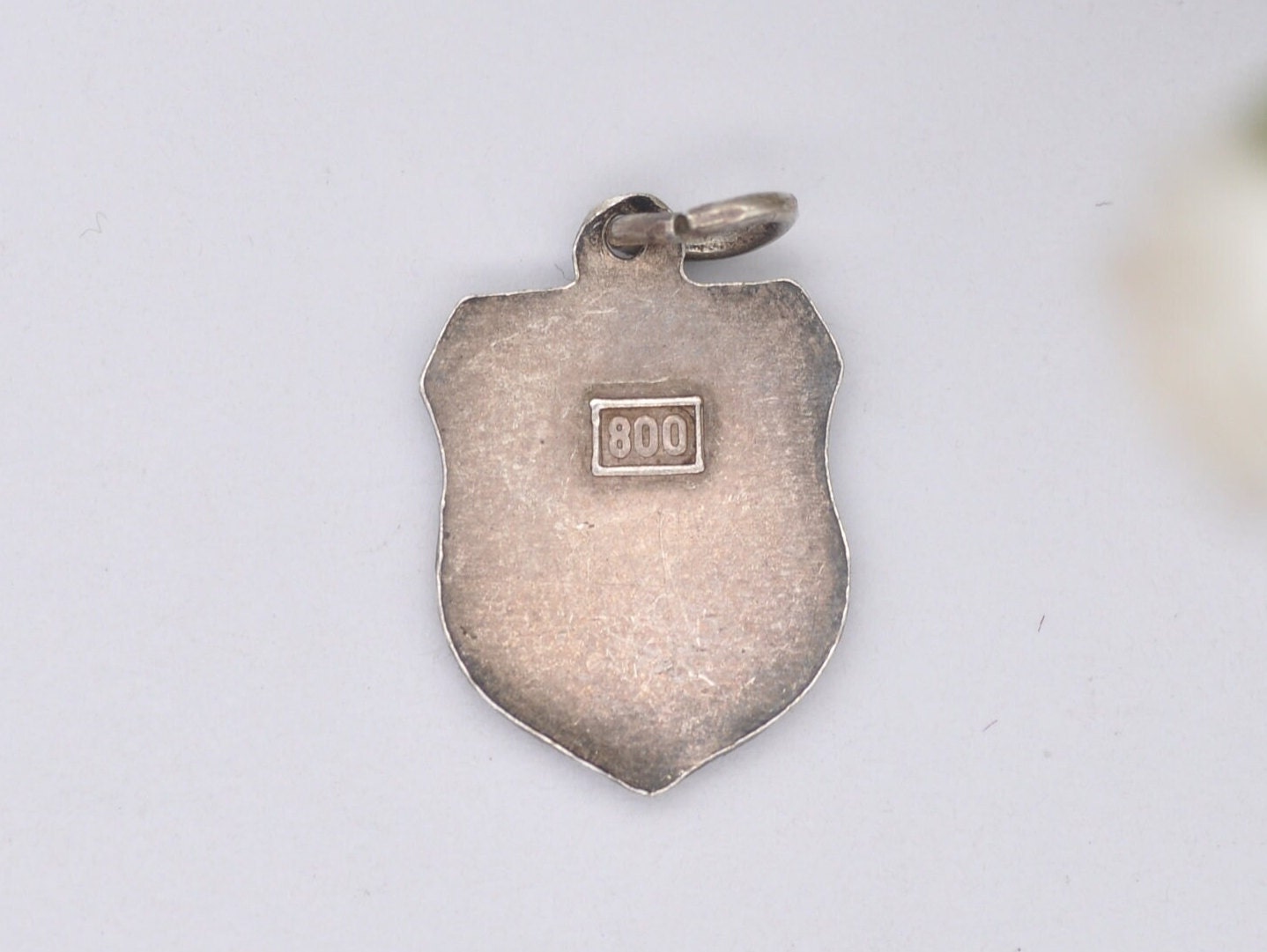 Vintage Silver and Enamel Pollença Majorca Souvenir Shield Charm / Pendant - Spain / Pollensa / Tourist / 800 / Scrap Book / Charm Bracelet