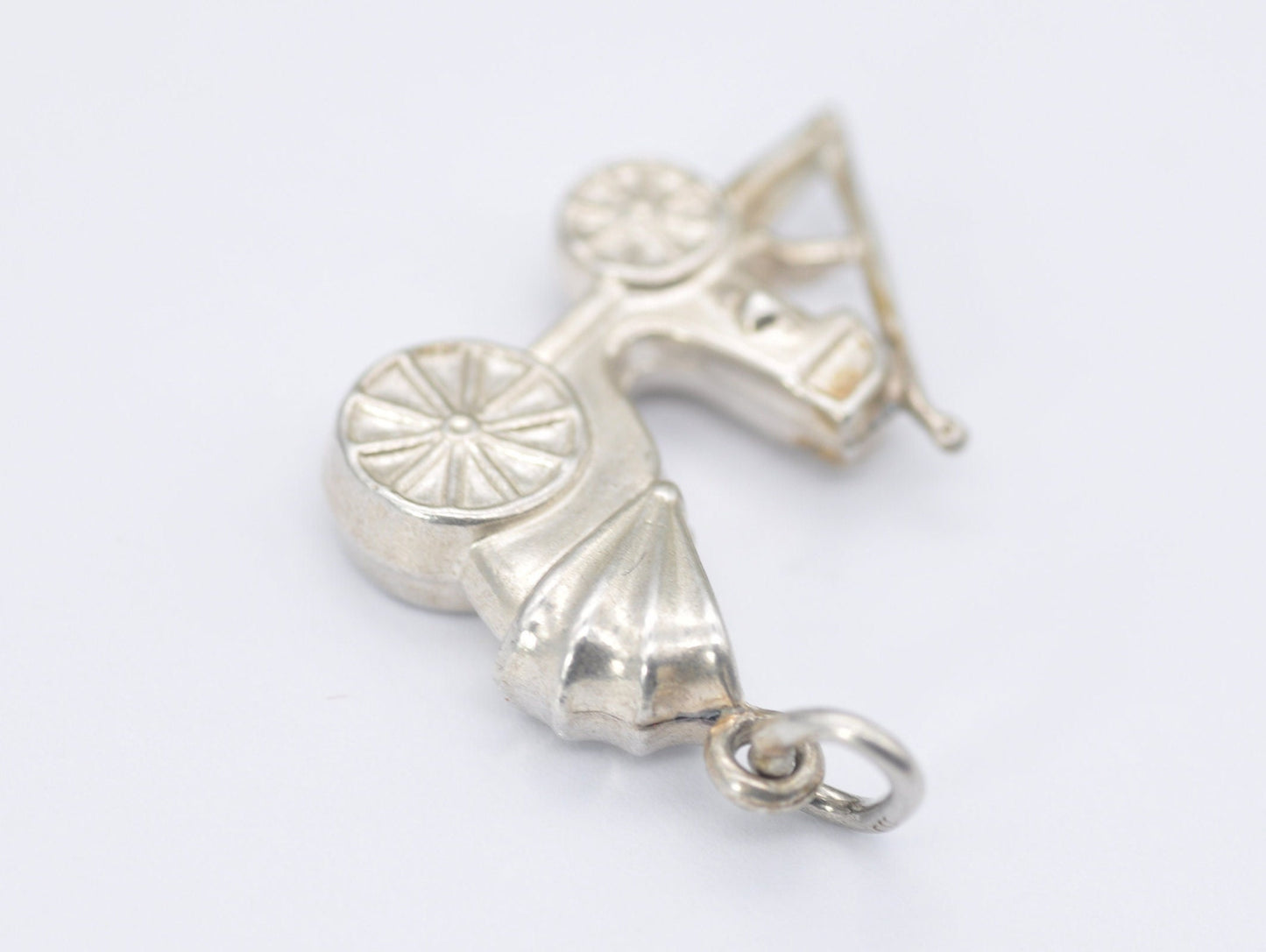 Vintage Sterling Silver Baby Pram Charm / Pendant - Children / Pregnant / Detailed / Charm Bracelet