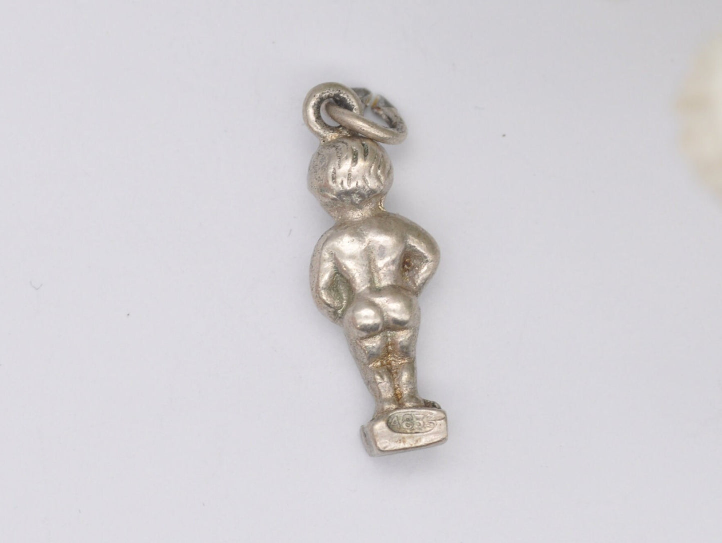 Vintage Scandinavian Silver Child Charm / Pendant - 835 Silver / Little Boy Charm / Fun / Cheeky / Charm Bracelet / Friendship Gift