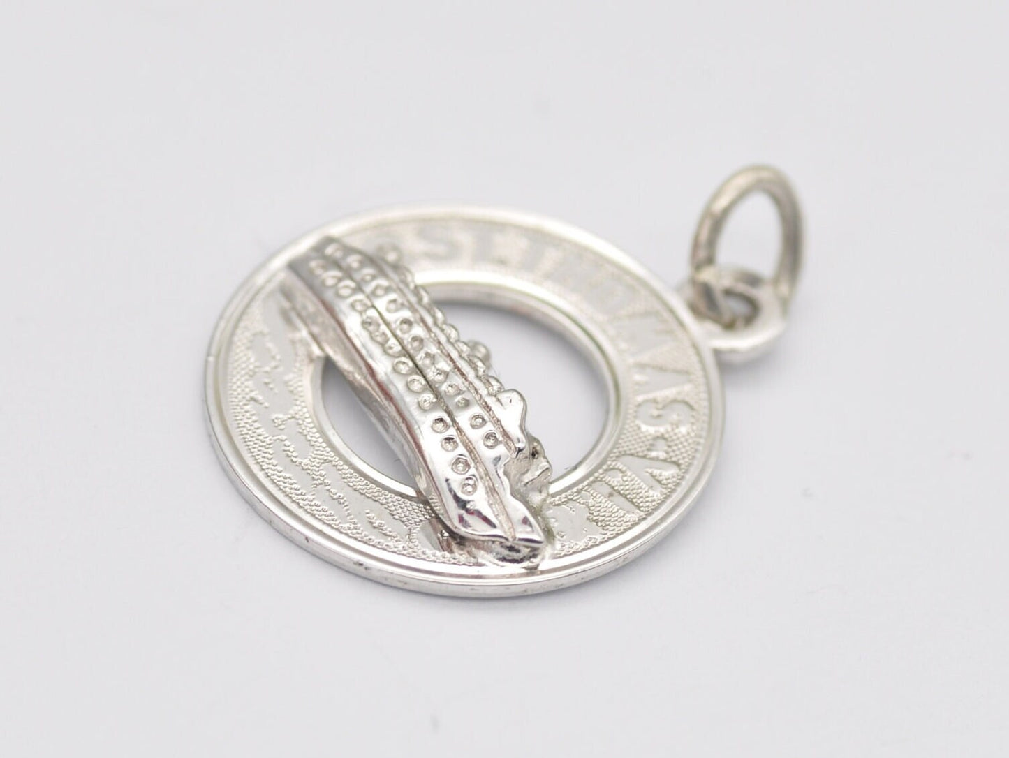 Vintage Sterling Silver Saint Thomas Charm / Pendant - St Thomas / Tourist / Caribbean / U.S. Virgin Islands / Charm Bracelet / Scrap Book