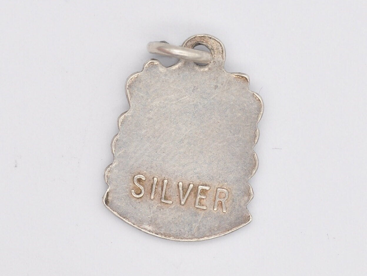 Vintage Sterling Silver Matlock Enamel Souvenir Shield Charm / Pendant - England / Derbyshire / Tourist / Charm Bracelet / Scrap Book