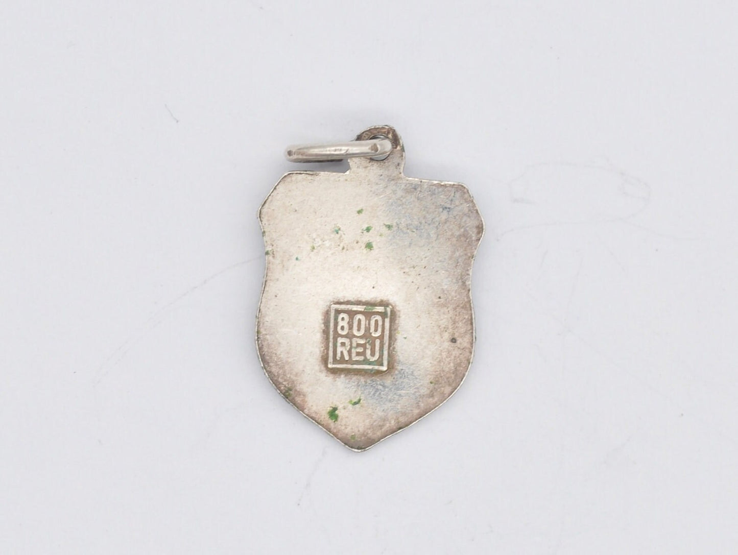 Vintage Silver and Enamel Blausee Souvenir Shield Charm / Pendant - Switzerland / Swiss / Lake / Tourist / 800 / Charm Bracelet / Scrap Book