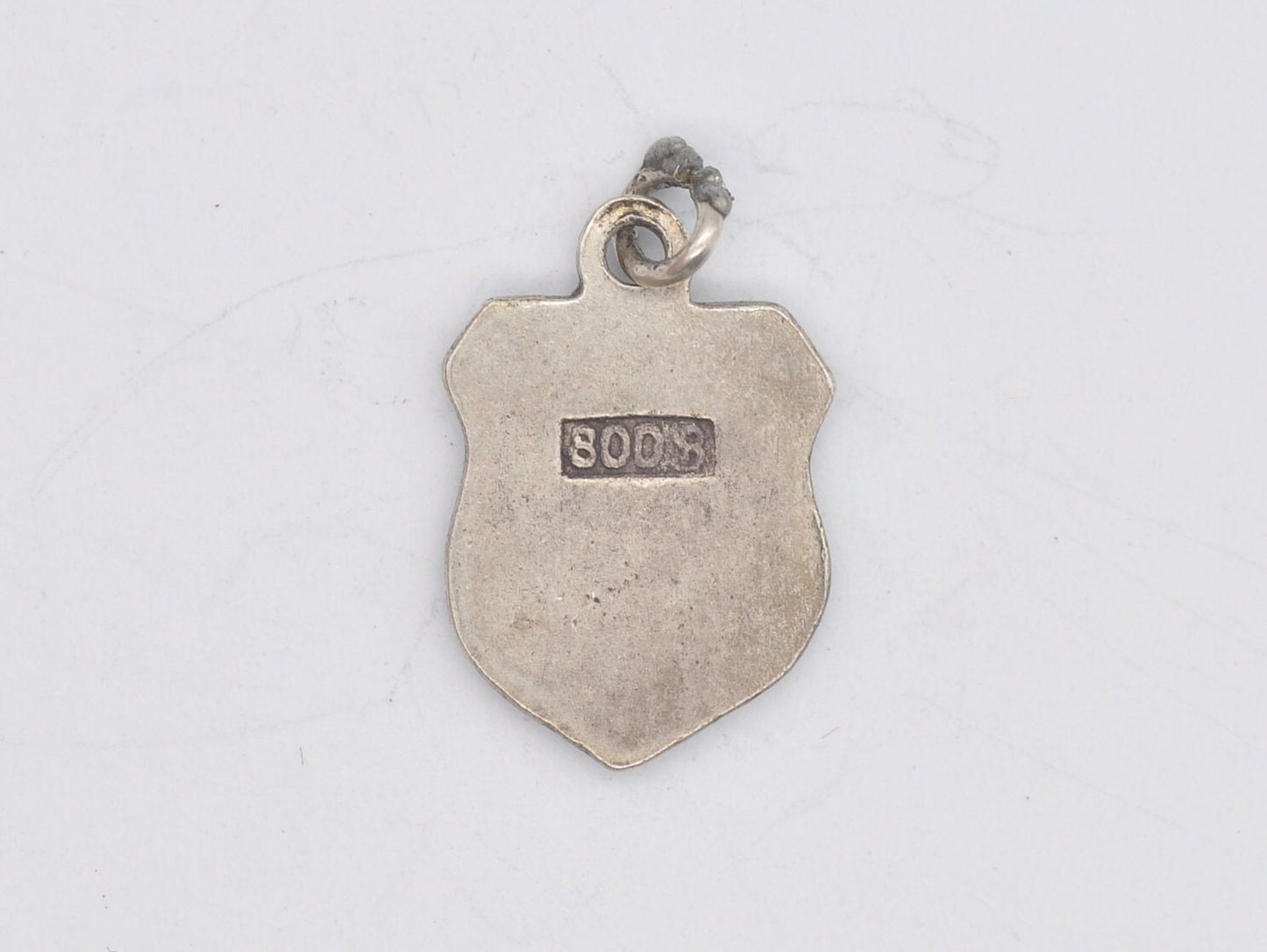 Vintage Silver Lausanne Enamel Souvenir Shield Charm / Pendant - Switzerland / Swiss / Tourist / 800 / Charm Bracelet / Scrap Book