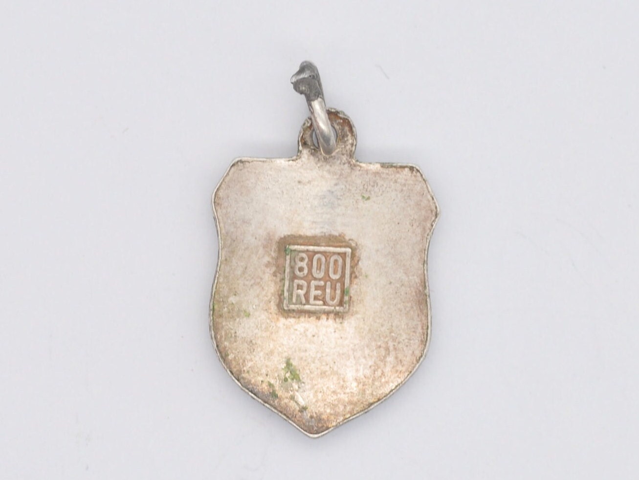 Vintage Silver and Enamel Spiez Souvenir Shield Charm / Pendant - Switzerland / Tourist / Travel / Charm Bracelet / 800 / Scrap Book