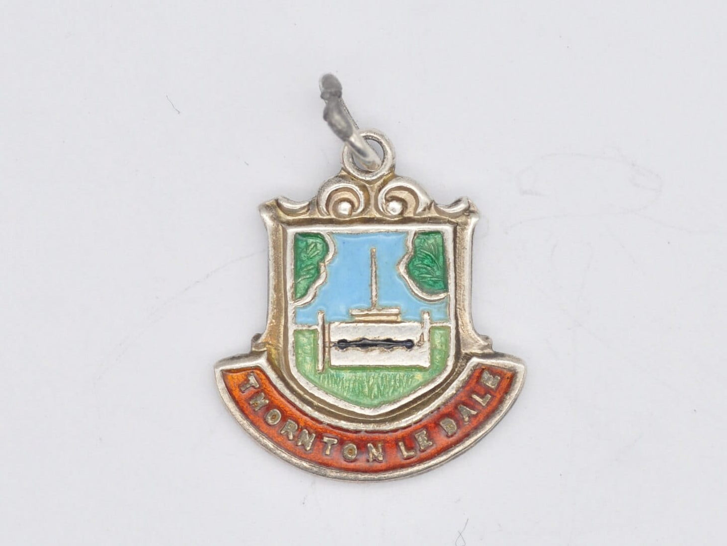 Vintage Sterling Silver Thornton Le Dale Enamel Souvenir Shield Charm / Pendant - England / Yorkshire / Charm Bracelet / Scrap Book