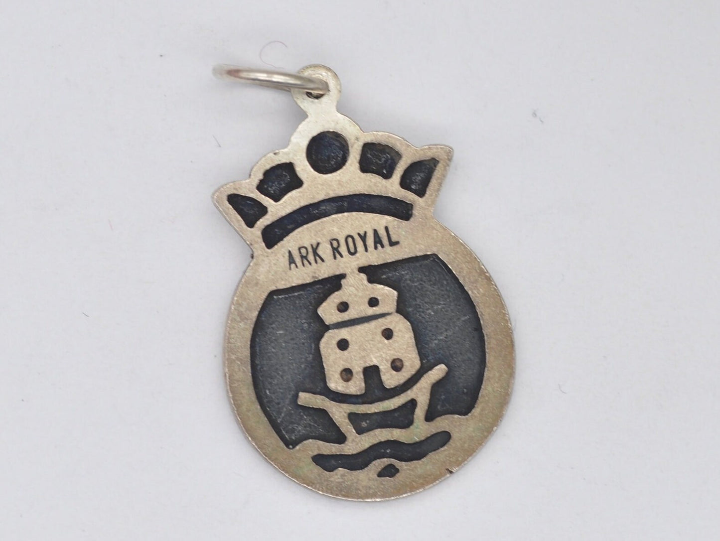Vintage Sterling Silver Ark Royal Souvenir Charm / Pendant - HMS / Aircraft Carrier / WW2 / Charm Bracelet / Scrap Book