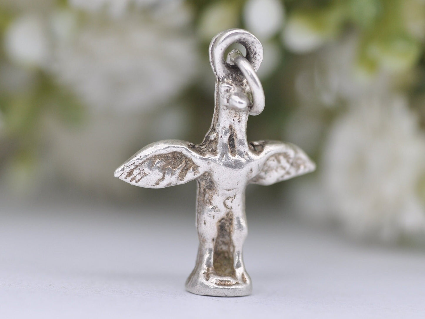 Vintage Sterling Silver Totem Pole Charm / Pendant - Bird / Thunderbird / Native American / Charm Bracelet
