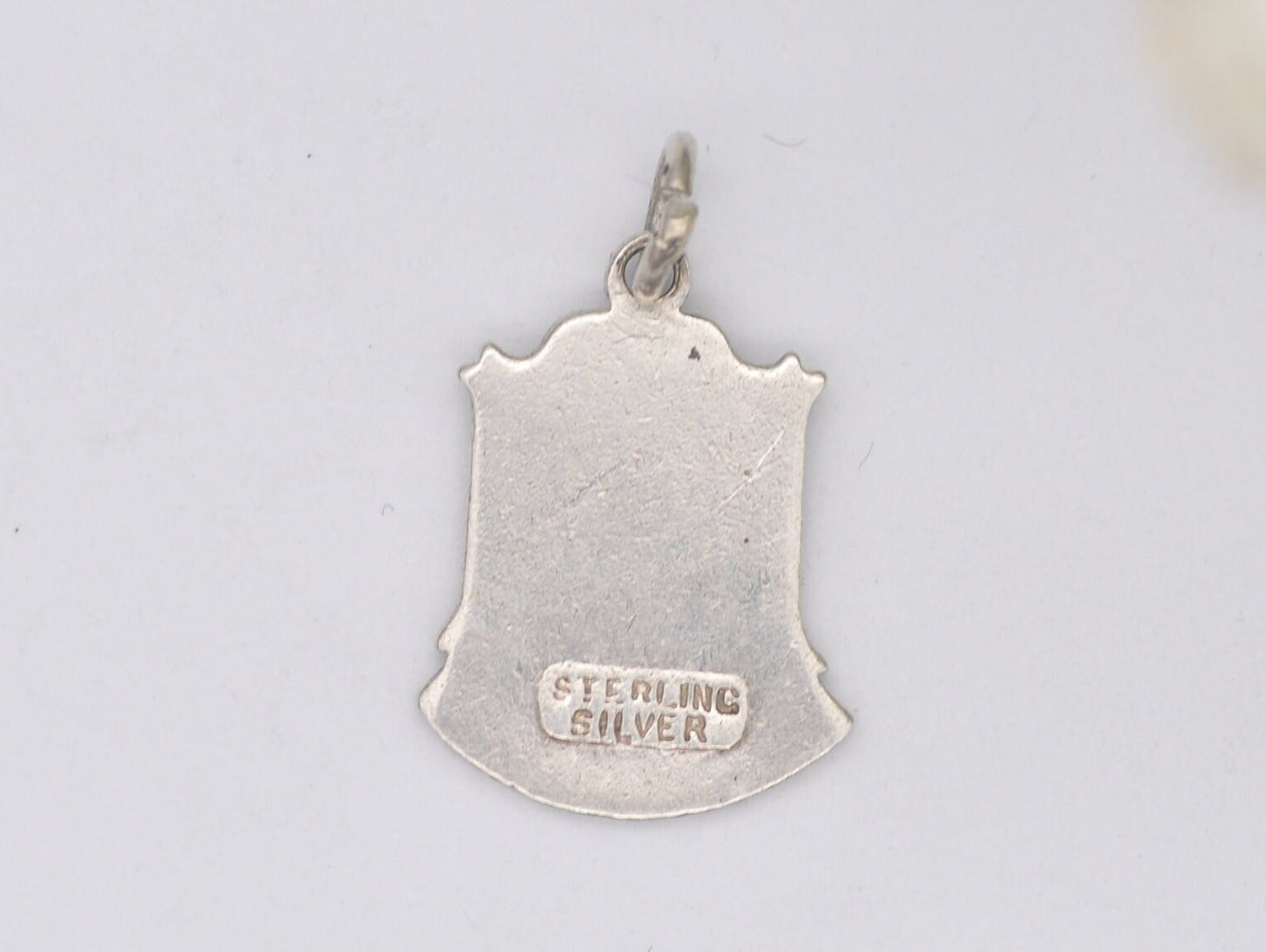 Vintage Sterling Silver Boston Enamel Souvenir Shield Charm / Pendant - England / Lincolnshire / Tourist / Charm Bracelet / Scrap Book