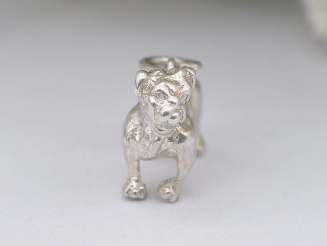 Vintage Sterling Silver Bulldog Charm / Pendant - Pet / Dog / English / British / Charm Bracelet