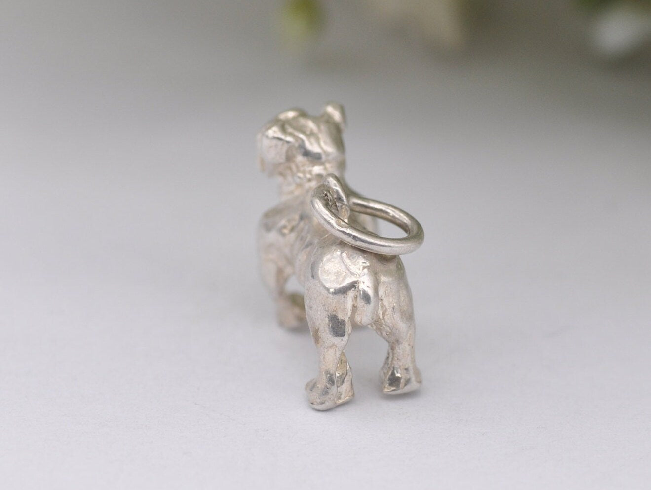 Vintage Sterling Silver Bulldog Charm / Pendant - Pet / Dog / English / British / Charm Bracelet