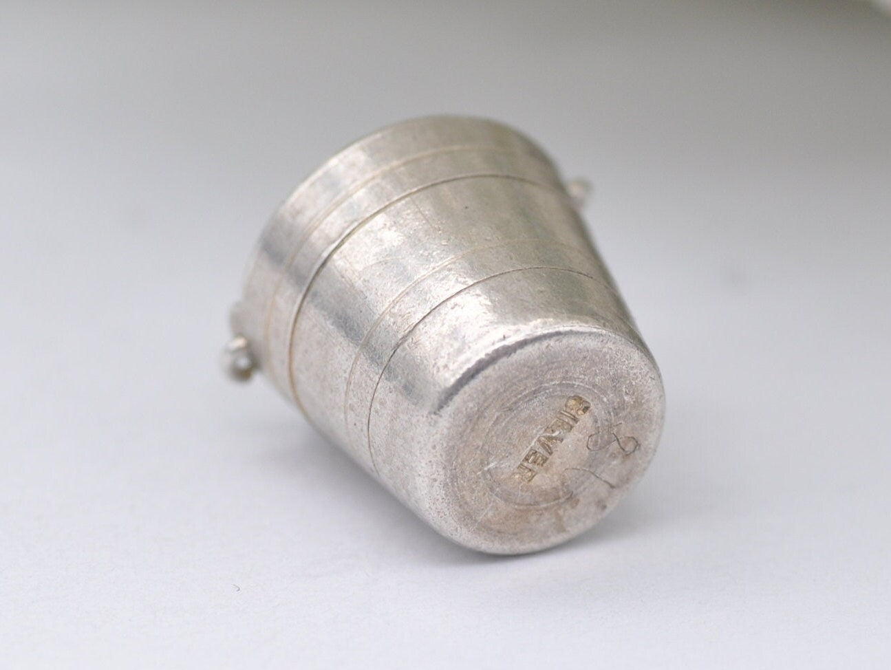 Vintage Sterling Silver Champagne Bottle in Bucket Charm / Pendant - Drinking / Alcohol / Charm Bracelet