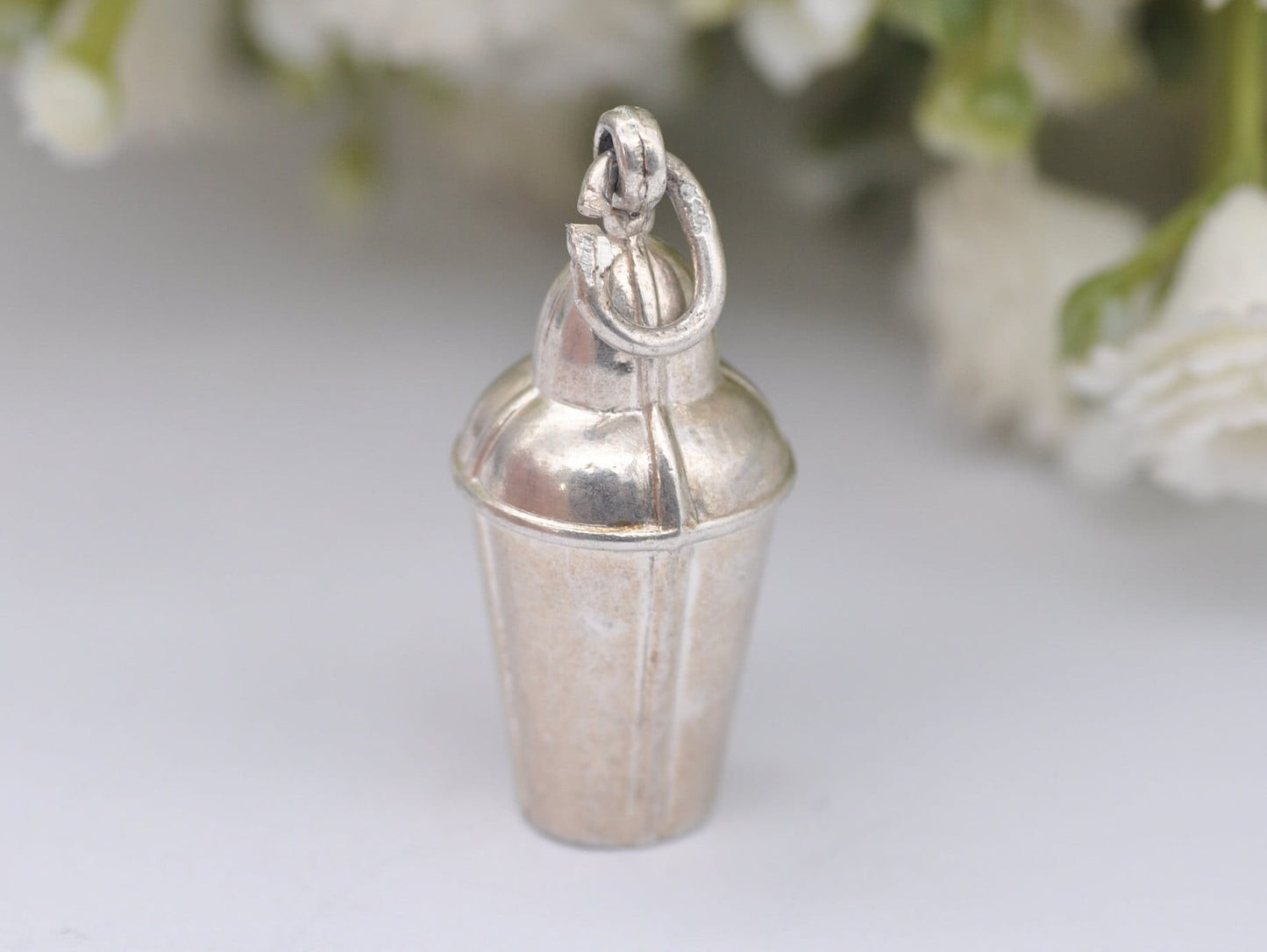 Vintage Silver Cocktail Shaker Charm / Pendant - Drinking / Alcohol / Spirits / Fun / Charm Bracelet