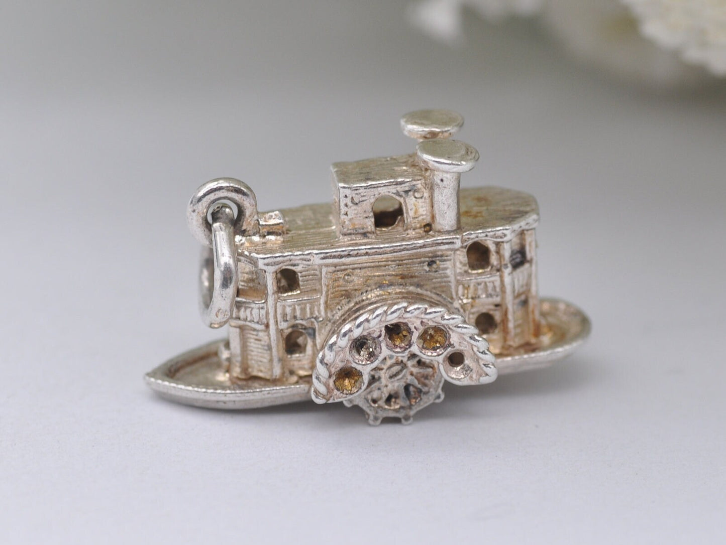Vintage Sterling Silver Ferry Spinning Charm - Boat | River | Detailed | for Charm Bracelet