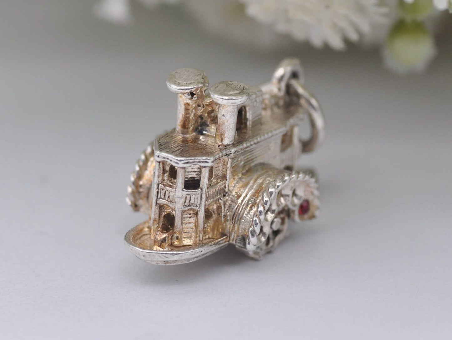 Vintage Sterling Silver Ferry Spinning Charm - Boat | River | Detailed | for Charm Bracelet