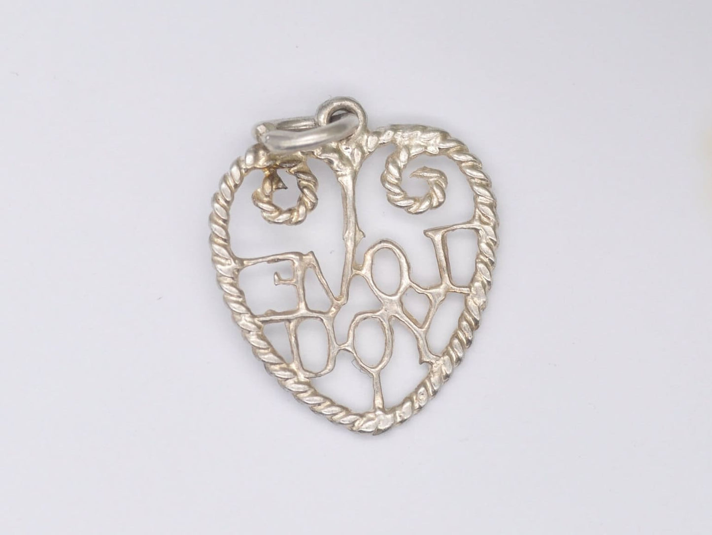 Vintage Sterling Silver I Love You Charm / Pendant - Heart / Friendship / Friends / Relationship / Gift / Charm Bracelet