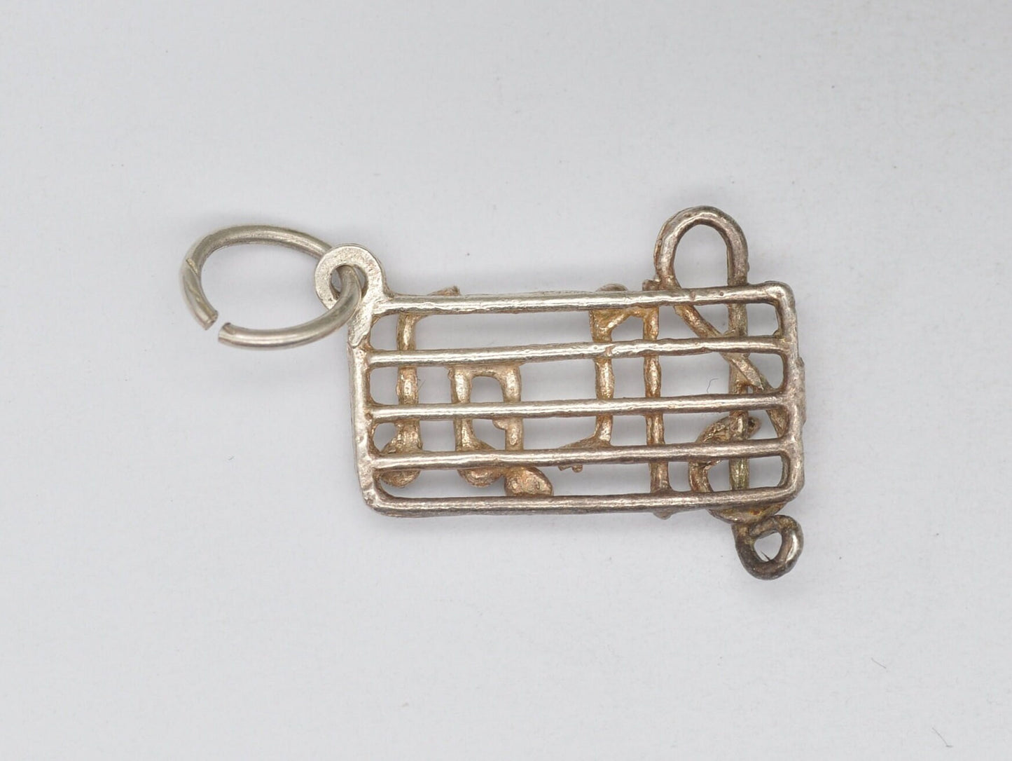 Vintage Sterling Silver Sheet Music Charm / Pendant - Musical Notes / Piano / Playing / Music Lover / Charm Bracelet