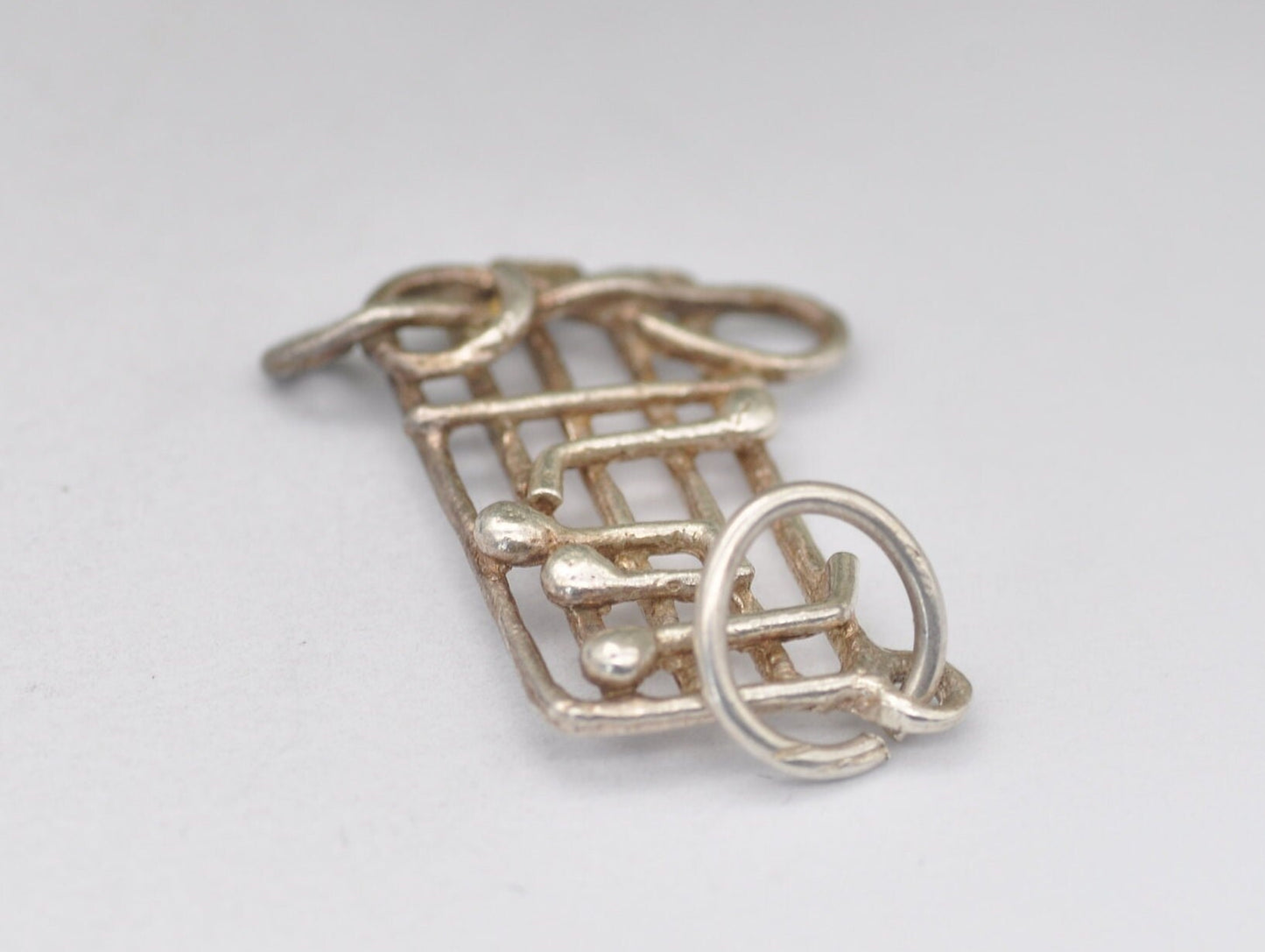 Vintage Sterling Silver Sheet Music Charm / Pendant - Musical Notes / Piano / Playing / Music Lover / Charm Bracelet