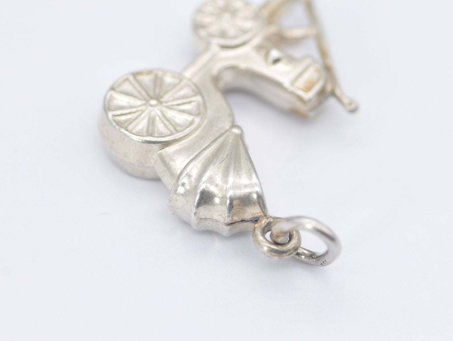 Vintage Sterling Silver Baby Pram Charm / Pendant - Children / Pregnant / Detailed / Charm Bracelet