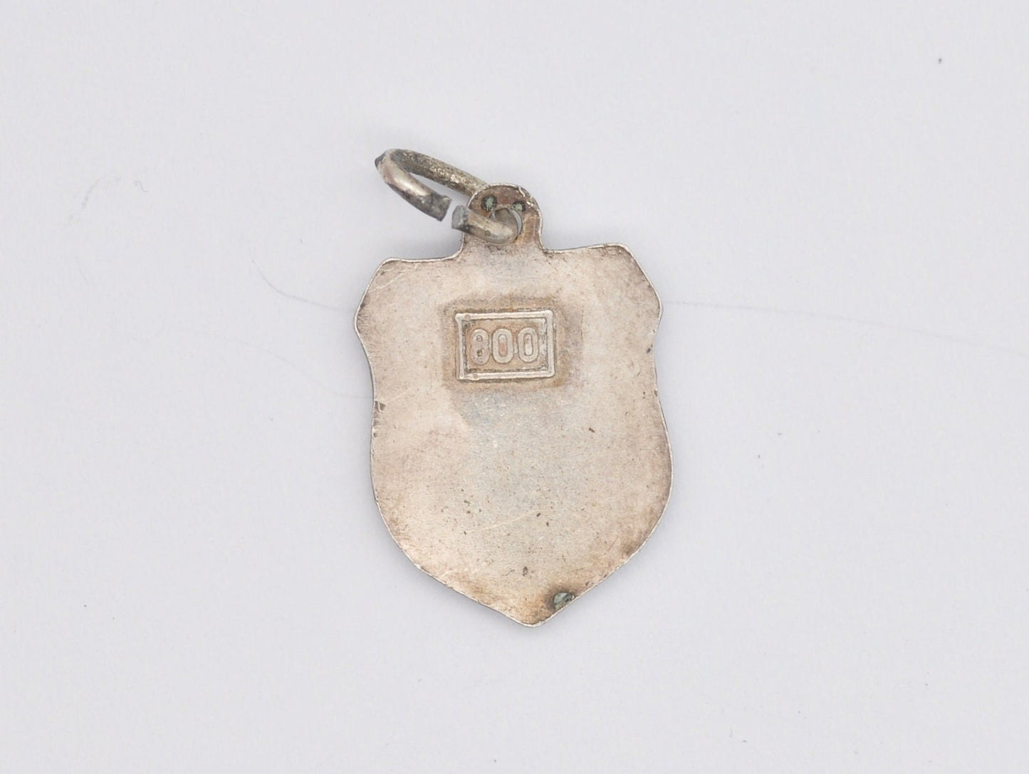 Vintage Silver and Enamel Blanes Souvenir Shield Charm / Pendant - Spain / Tourist / 800 / Scrap Book / Charm Bracelet